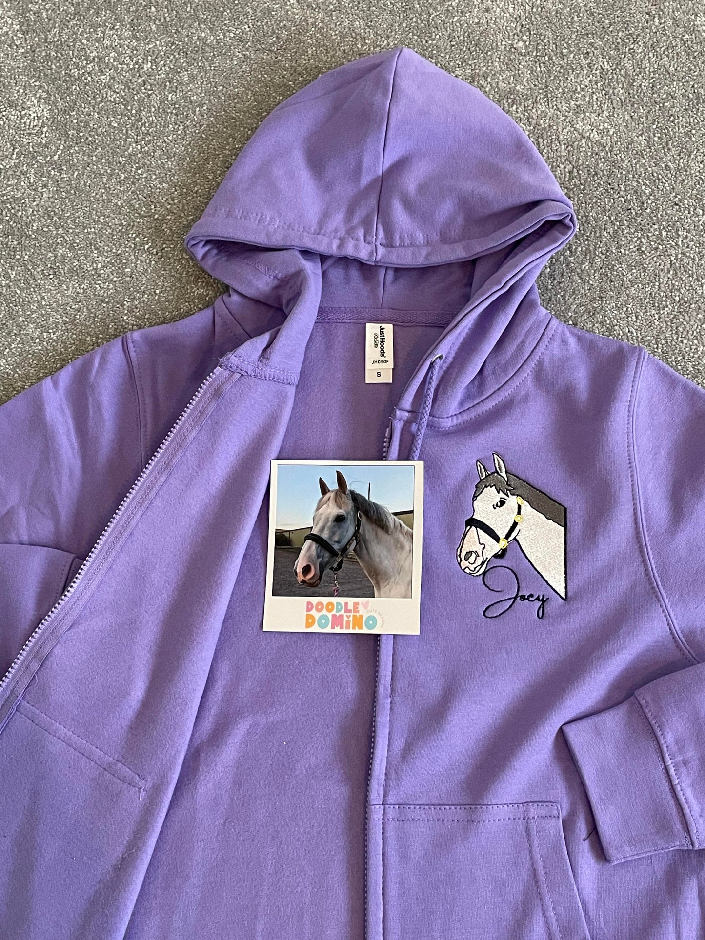 Horse Embroidered Illustration Hoodie/Jumper