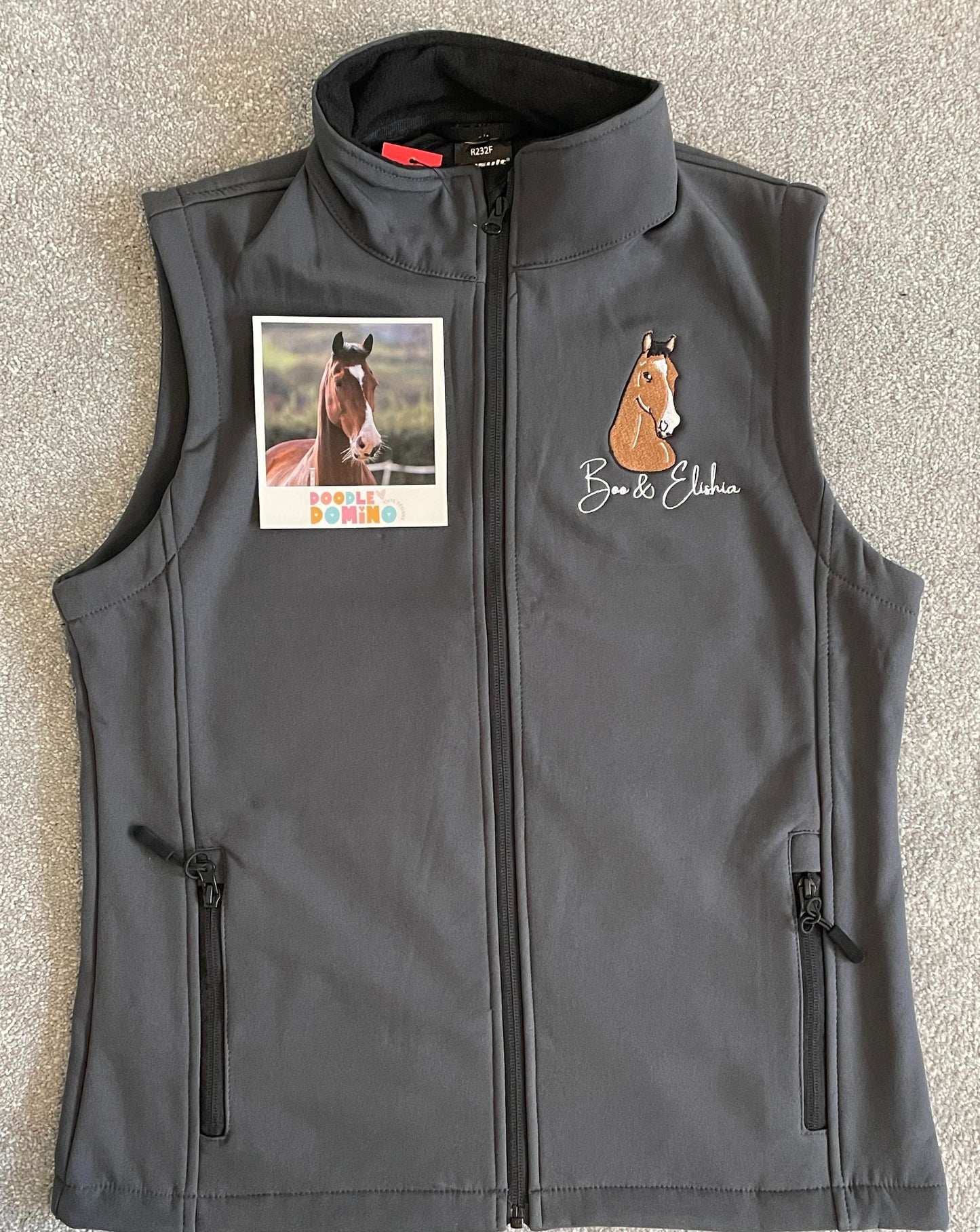 Personalised Embroidered Horse Illustration Gilet