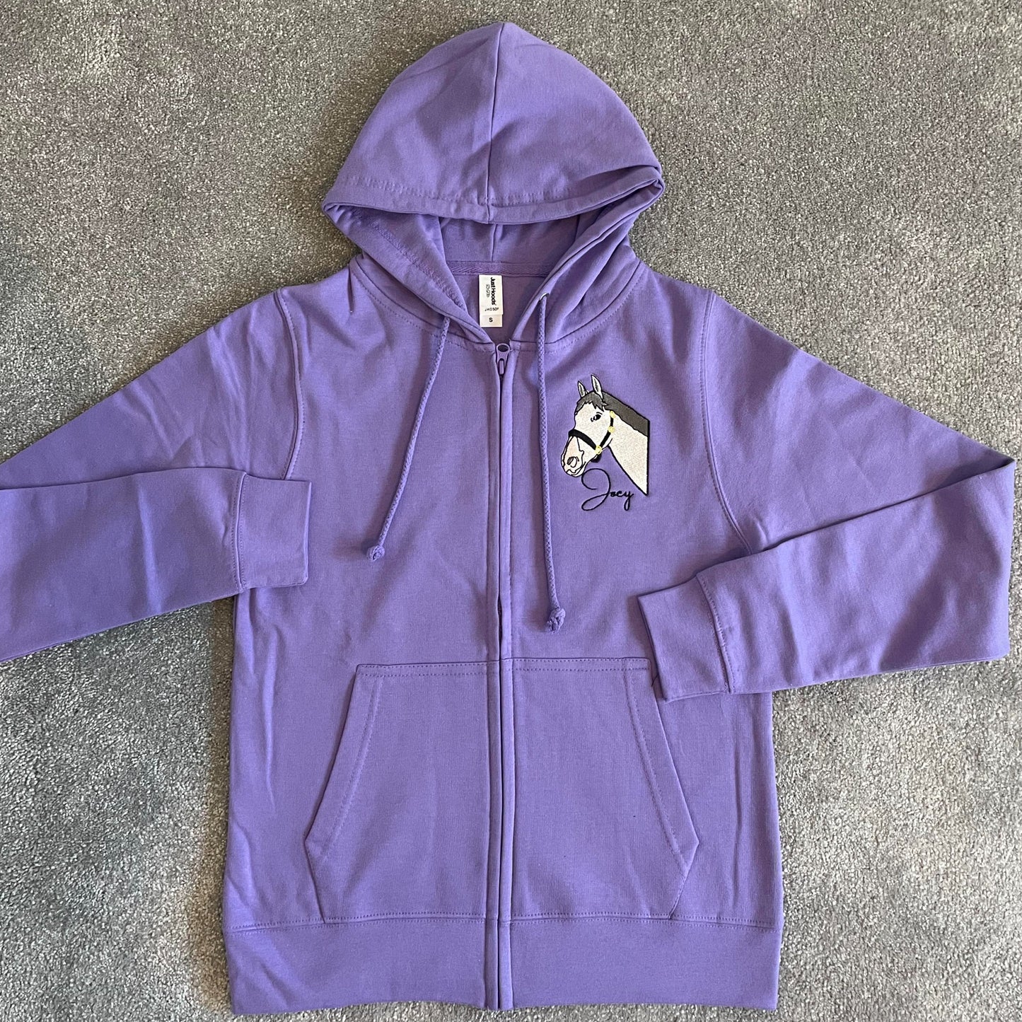 Horse Embroidered Illustration Hoodie/Jumper