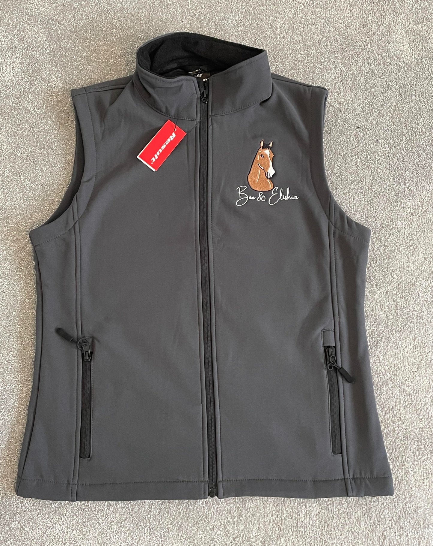 Personalised Embroidered Horse Illustration Gilet