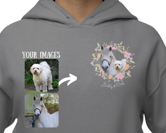 Personalised Floral Horse Hoodie