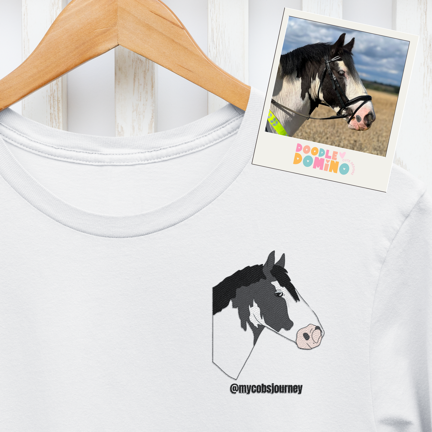 Children's Personalised Horse Photo Outline T-Shirt