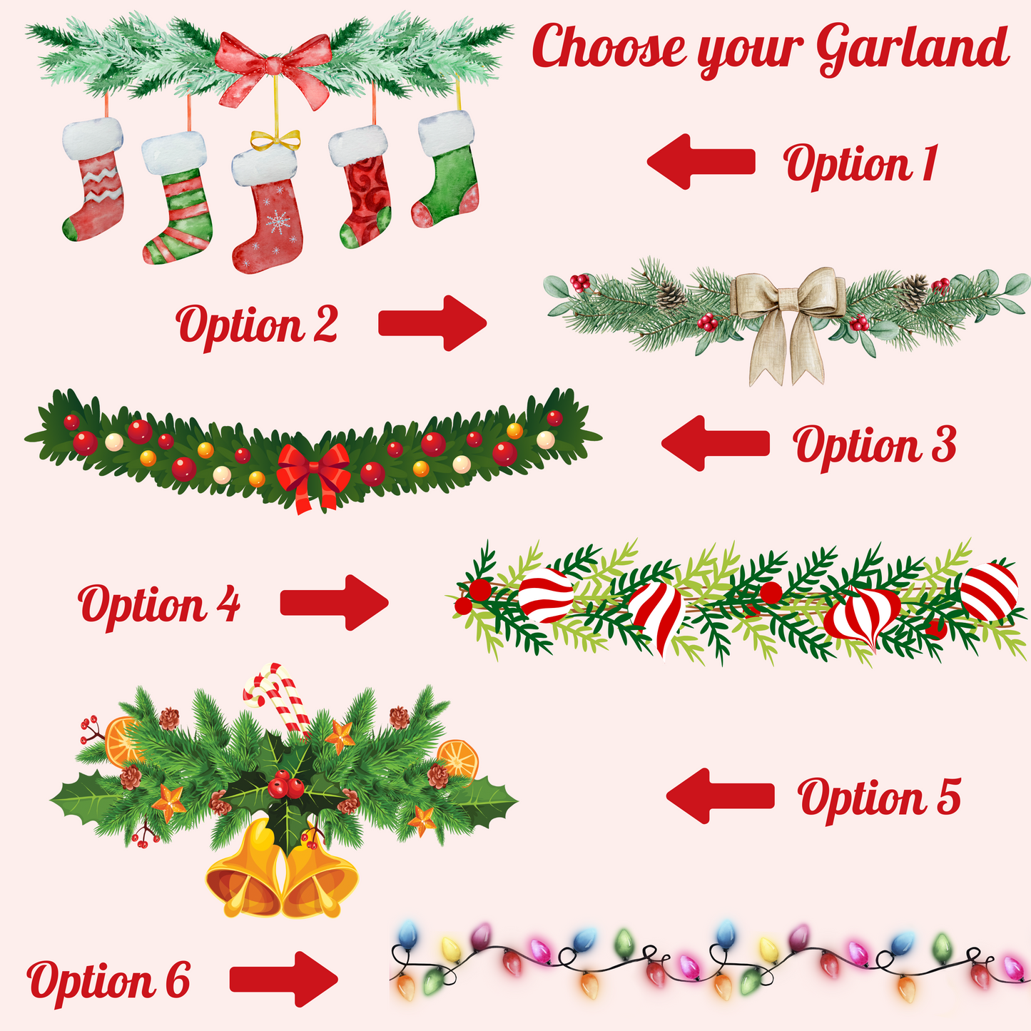 Personalised Printed Garland Christmas Jumper (Child)