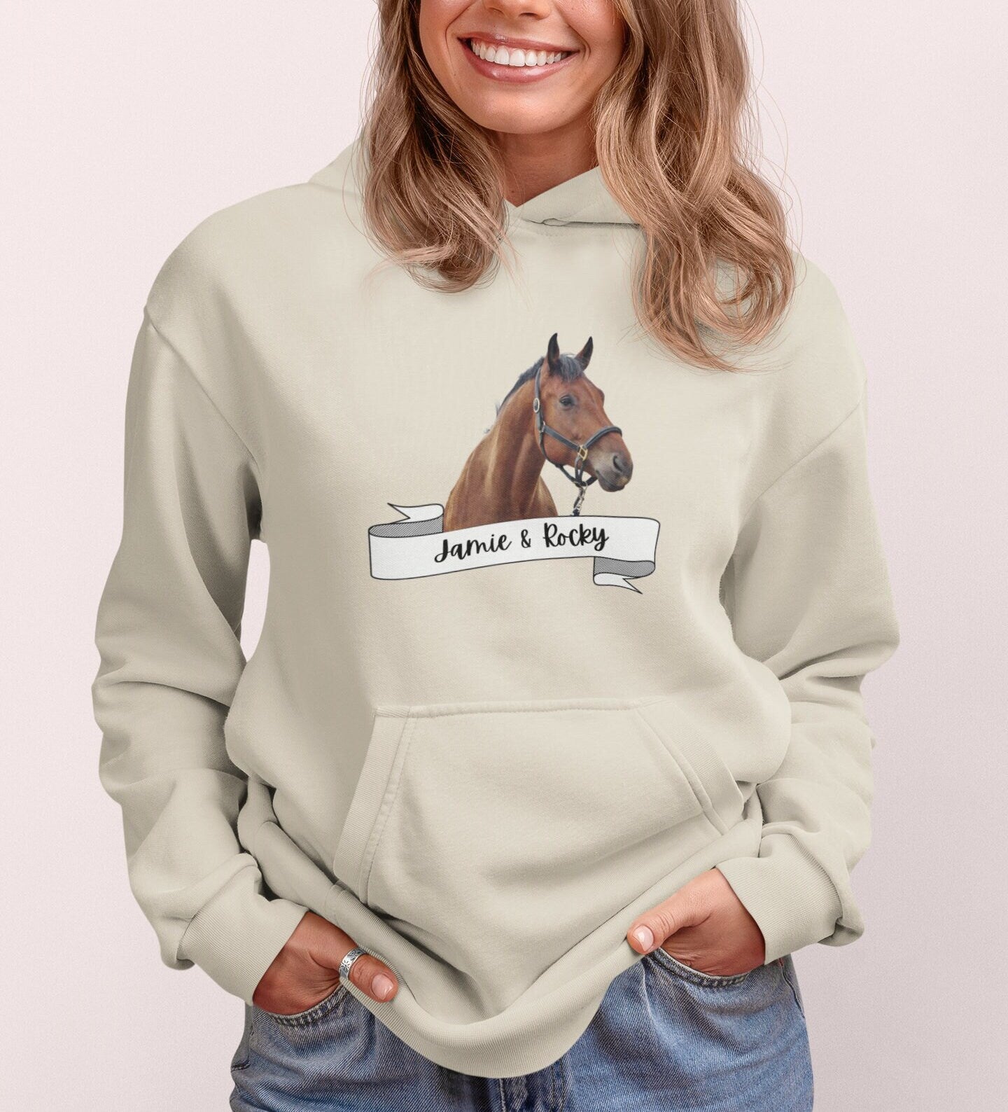 Personalised Front Print Horse Hoodie