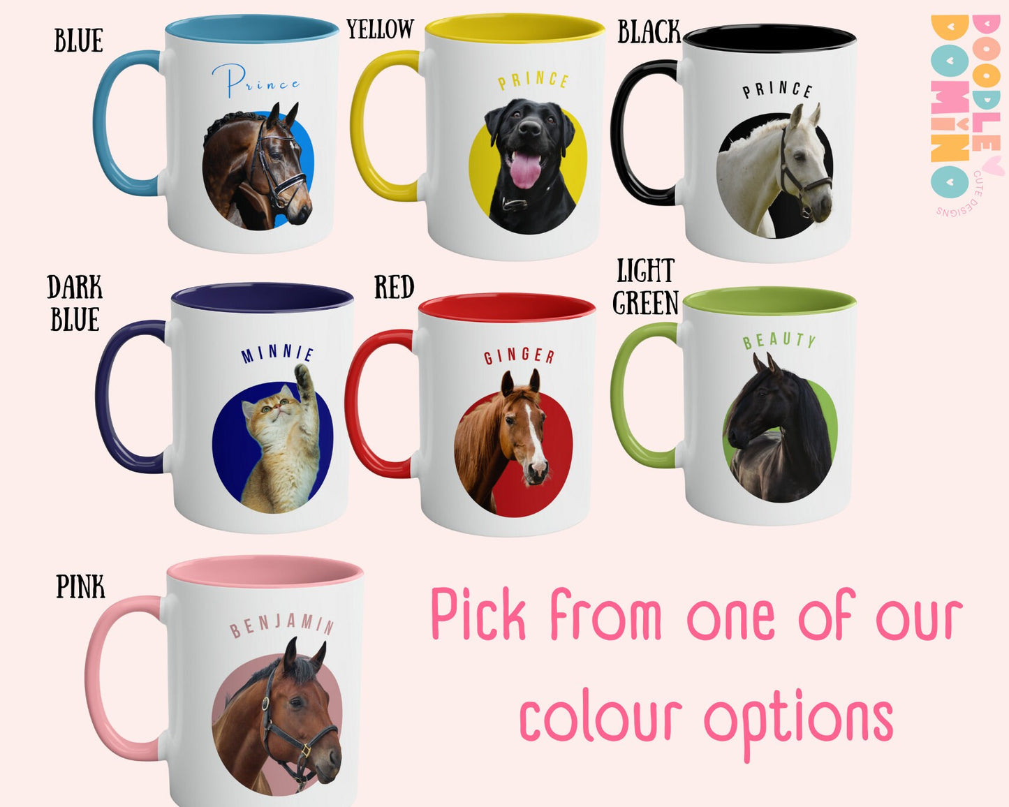 Personalised Colourful Horse Mug