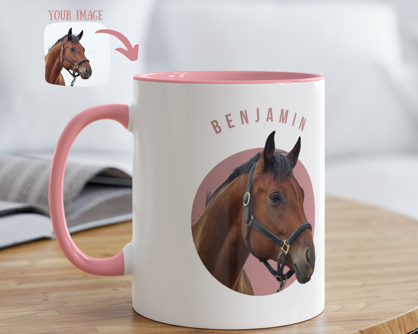 Personalised Colourful Horse Mug