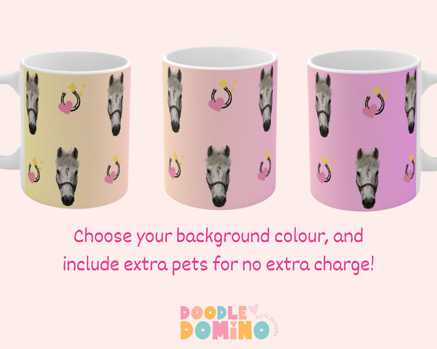Personalised Patterned Horse Mug