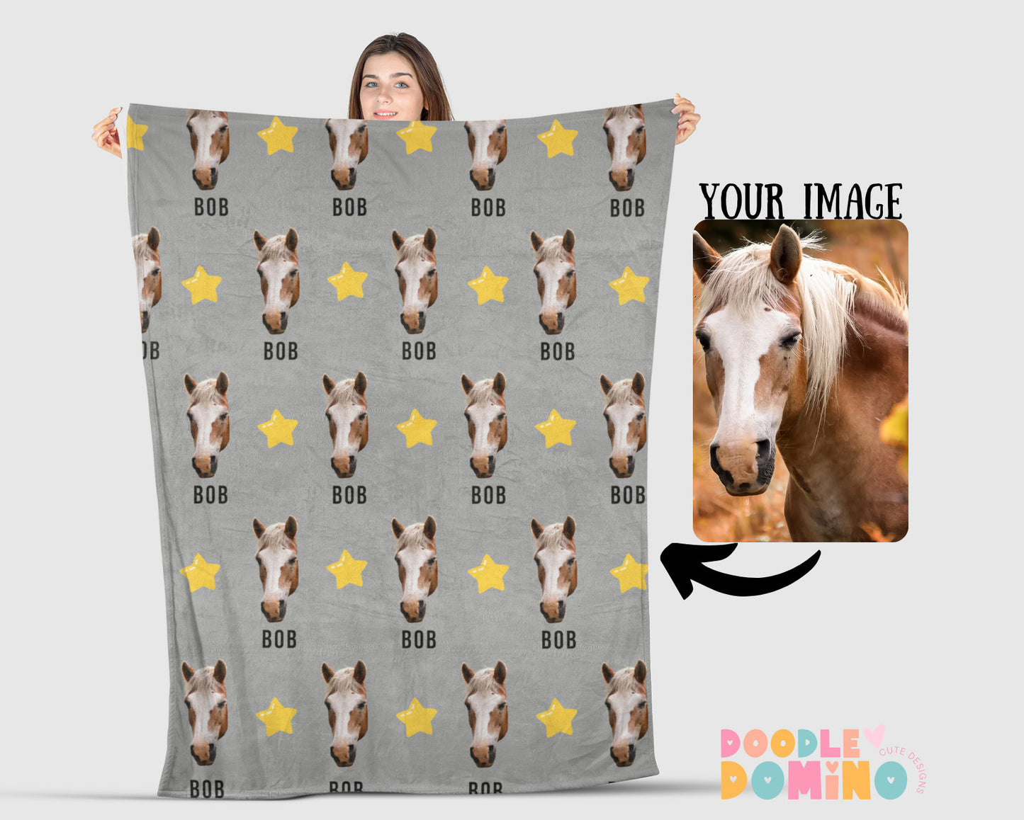 Personalised Horse Head Blanket