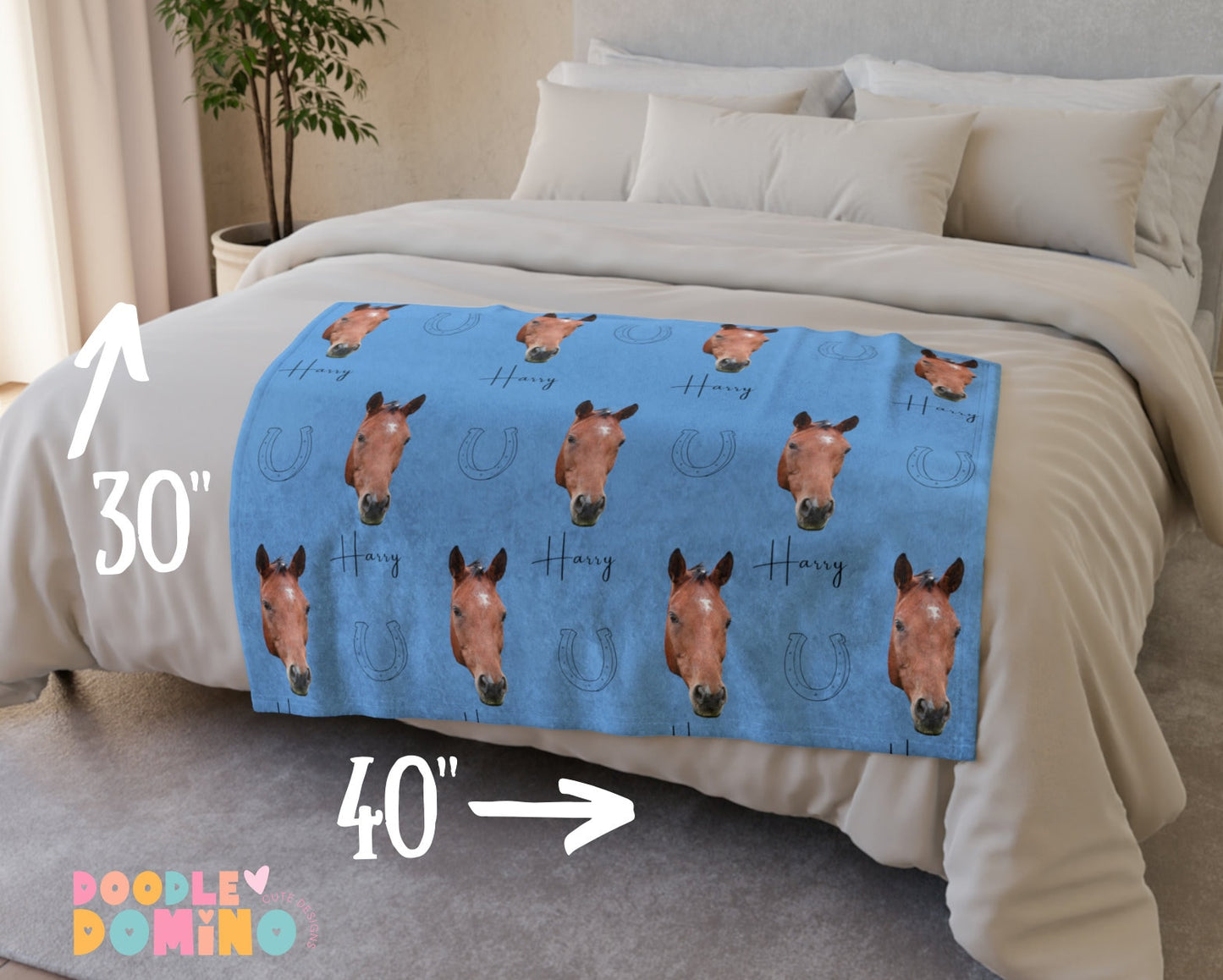 Personalised Horse Head Blanket