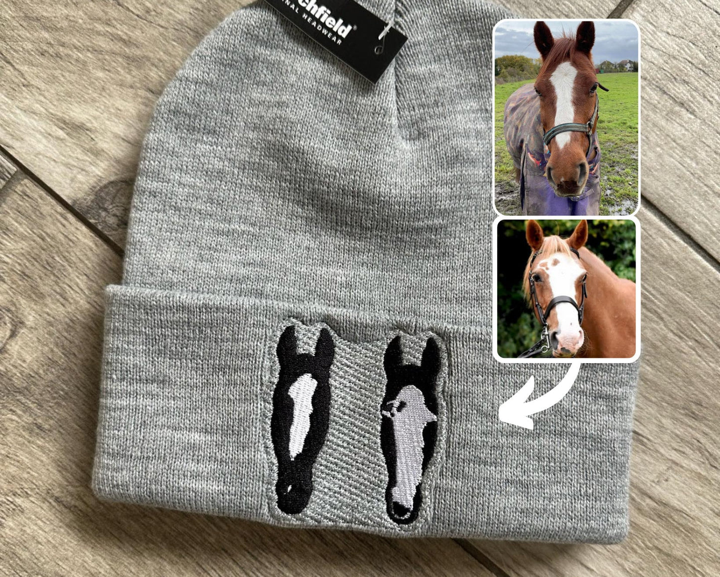 Personalised Embroidered Silhouette Beanie Hat