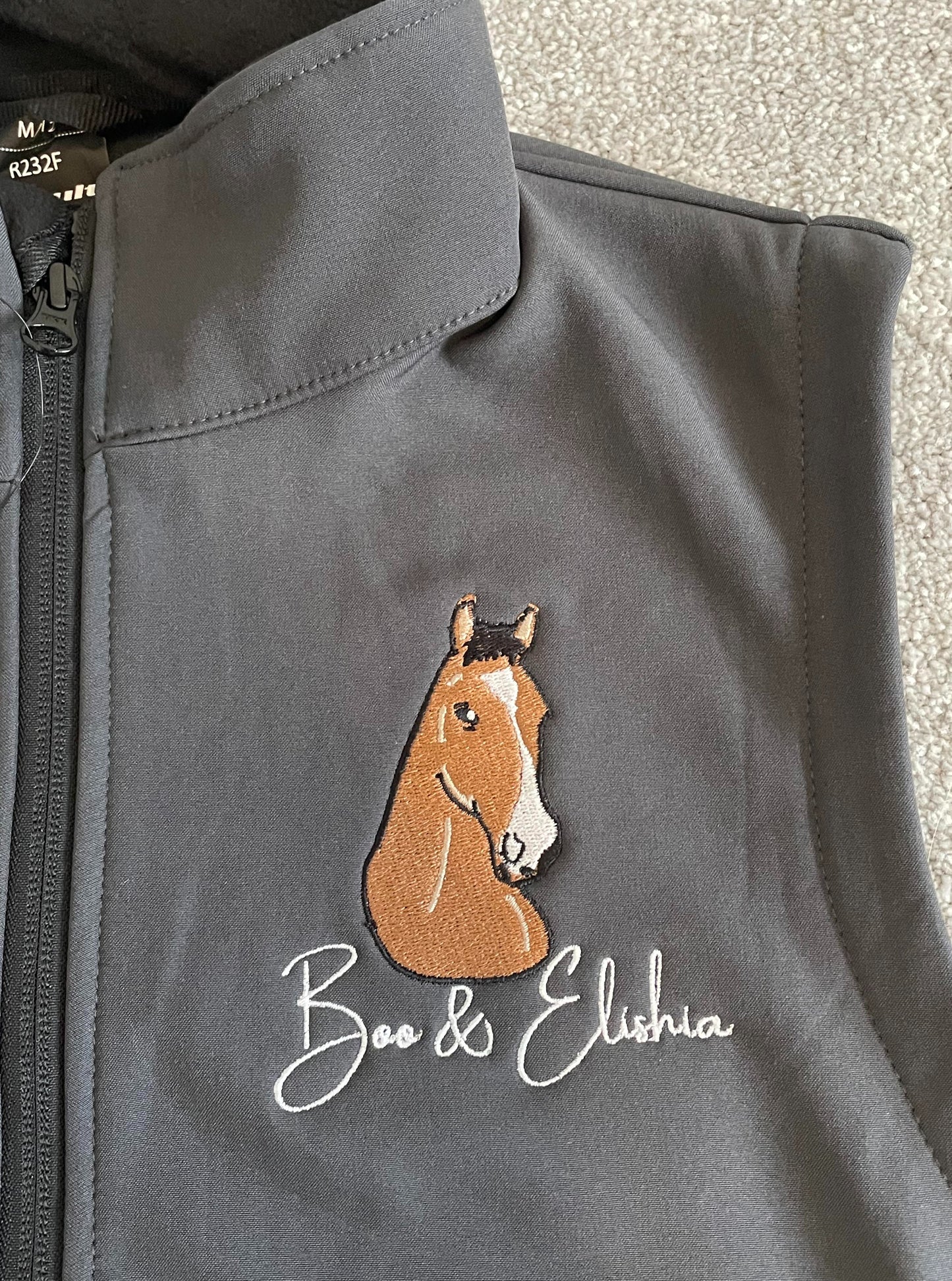 Personalised Embroidered Horse Illustration Gilet