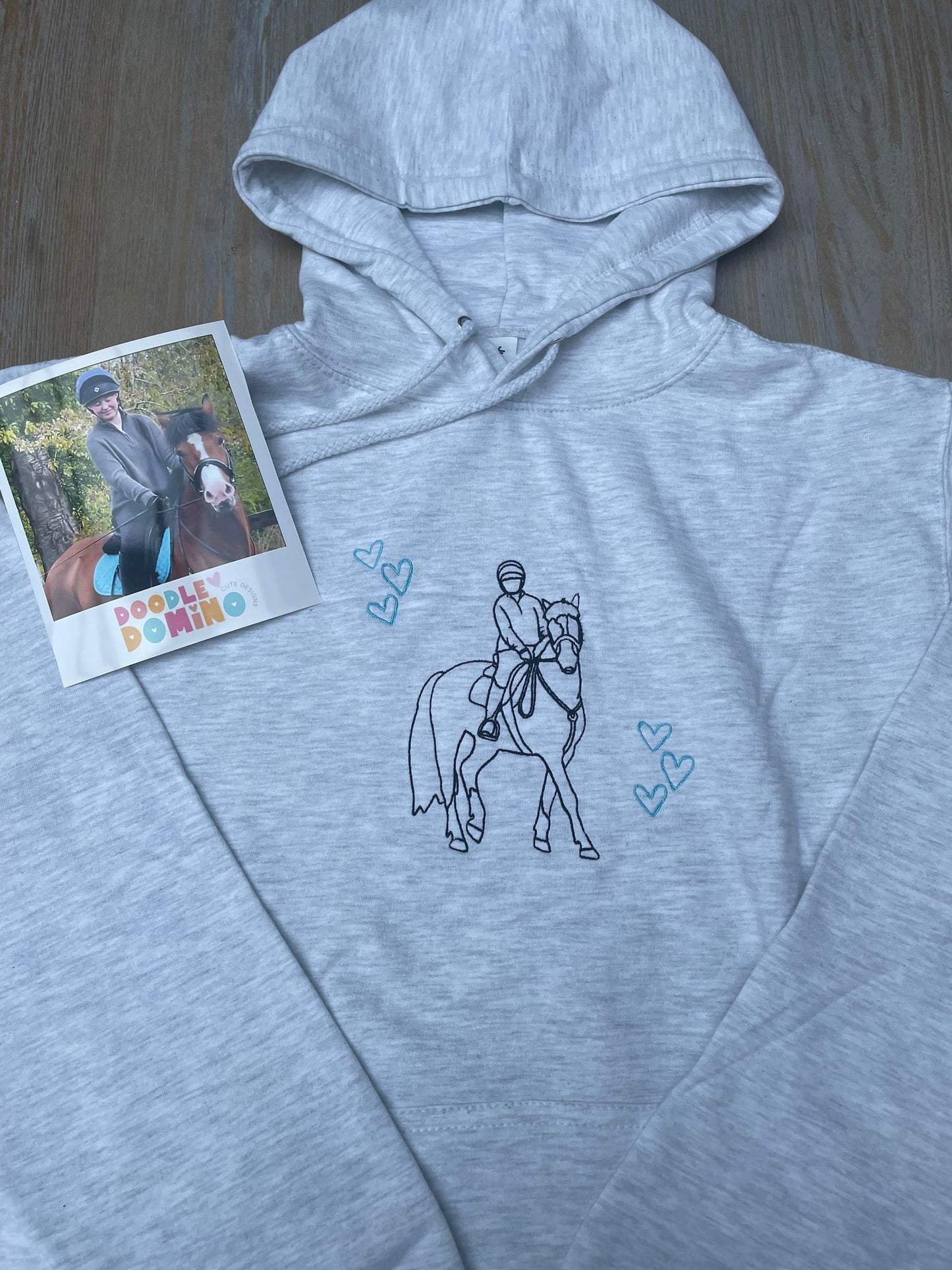 Personalised Embroidered Horse Line Art Hoodie