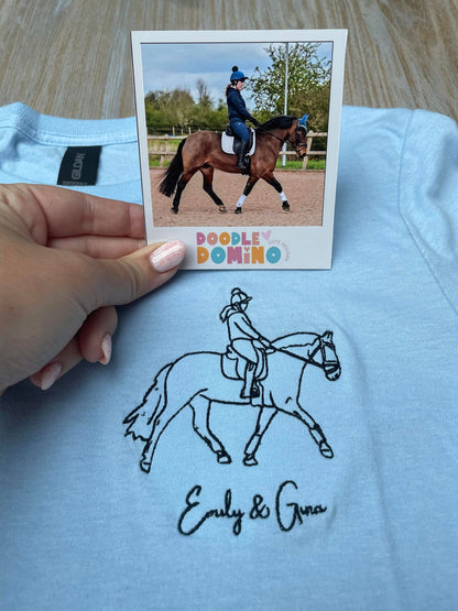 Children's Personalised Horse Photo Outline T-Shirt