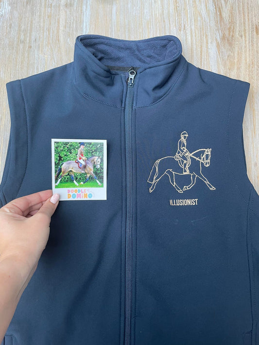 Personalised Embroidered Horse Line Image Gilet