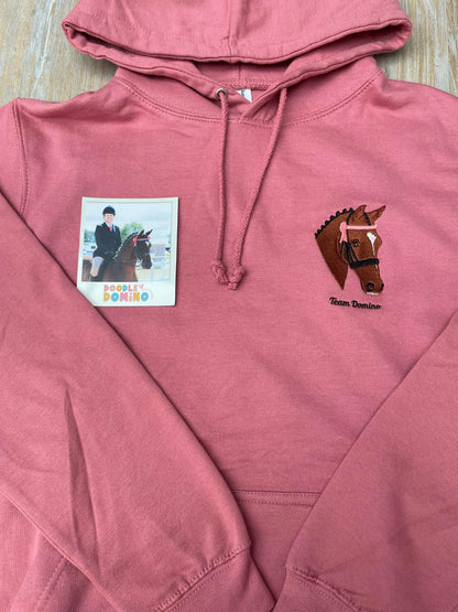 Horse Embroidered Illustration Hoodie/Jumper