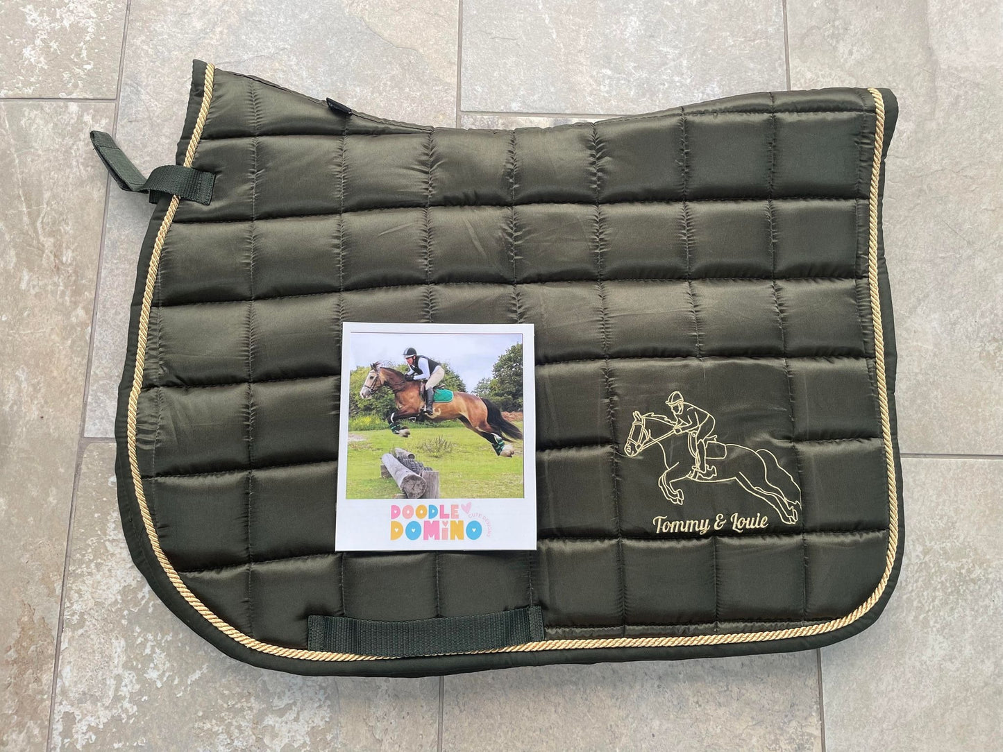 Personalised Bespoke Line Art Saddle Pad