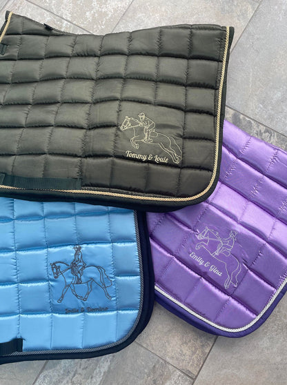 Personalised Bespoke Line Art Saddle Pad