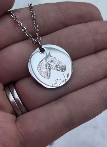 Personalised Engraved Horse Necklace