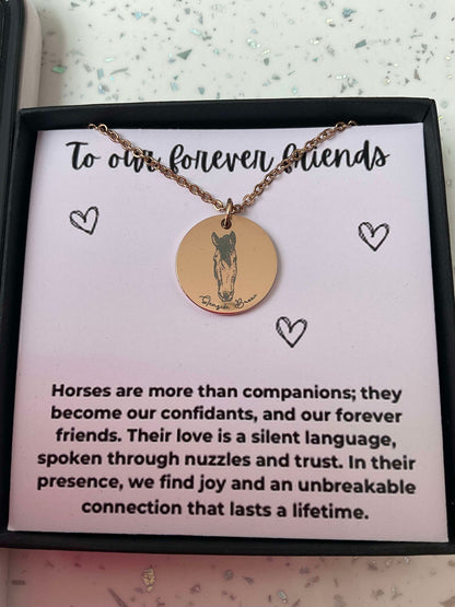 Personalised Engraved Horse Necklace