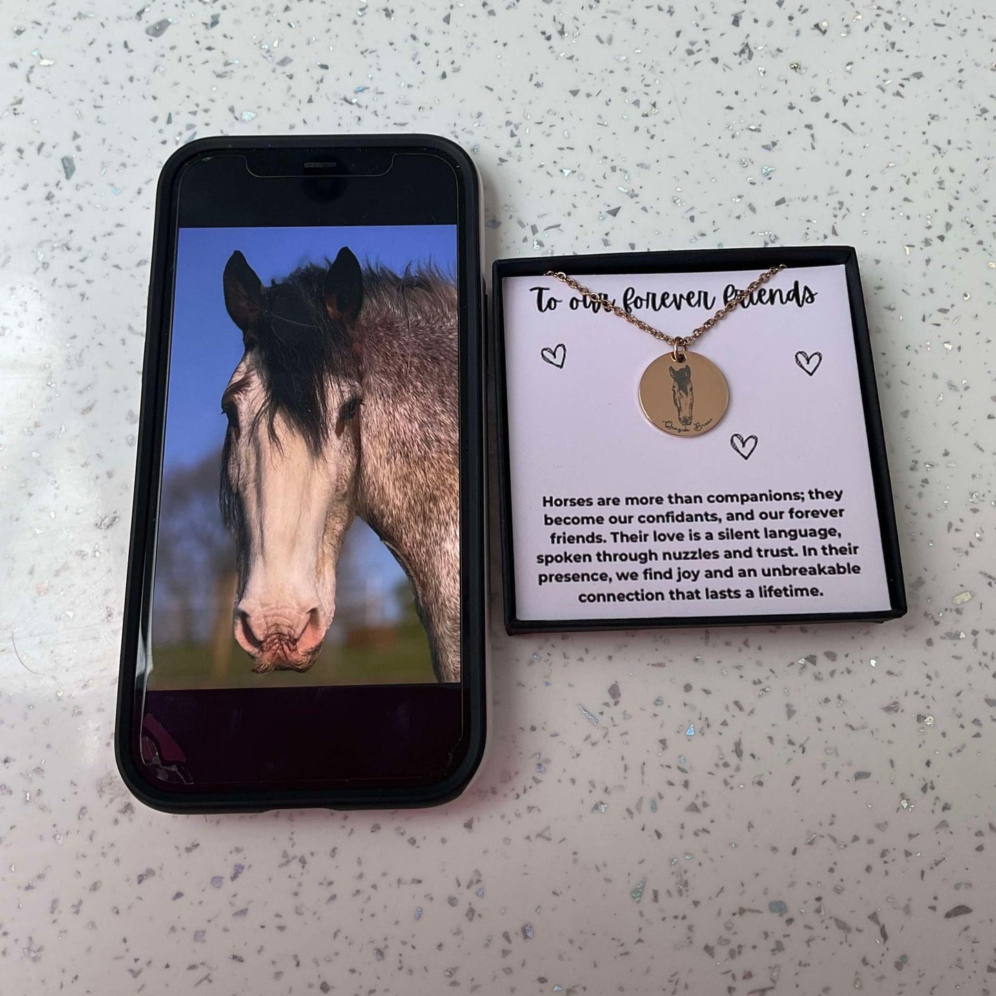 Personalised Engraved Horse Necklace