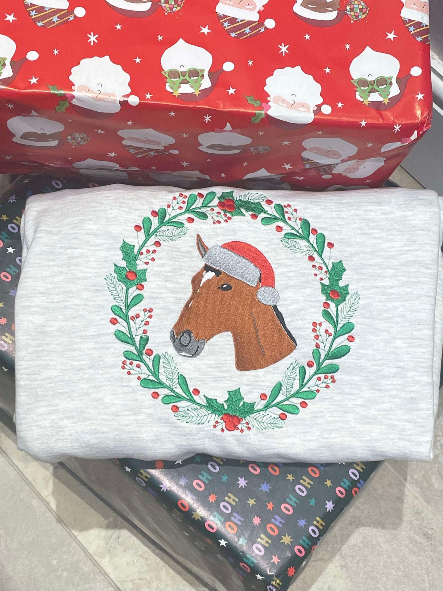 Personalised Embrodiered Horse Christmas Jumper