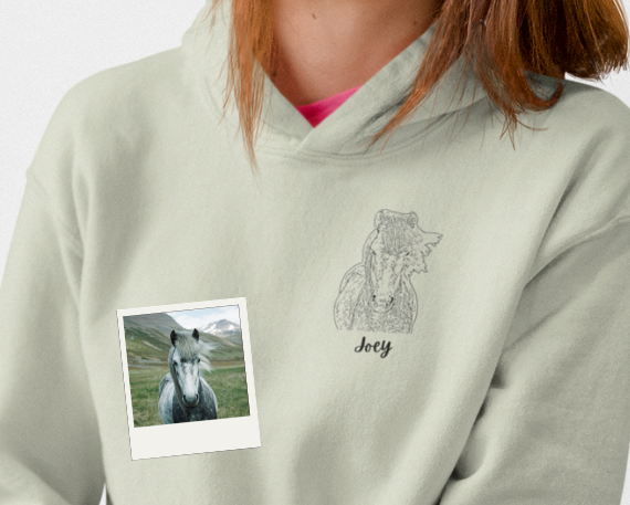 Personalised Printed Horse Portrait Jumper