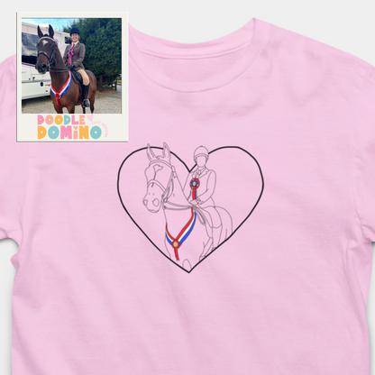 Children's Personalised Horse Photo Outline T-Shirt