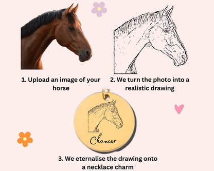 Personalised Engraved Horse Necklace