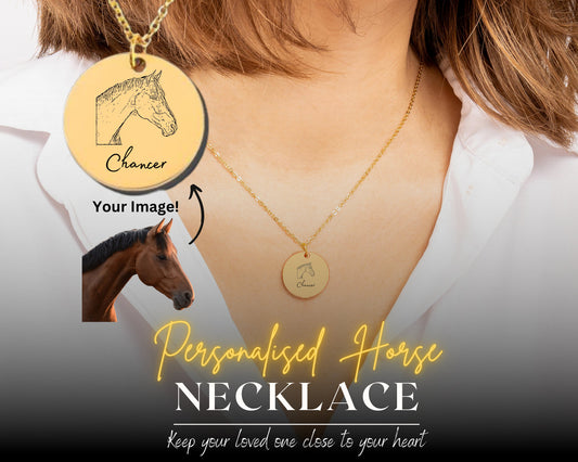 Personalised Engraved Horse Necklace