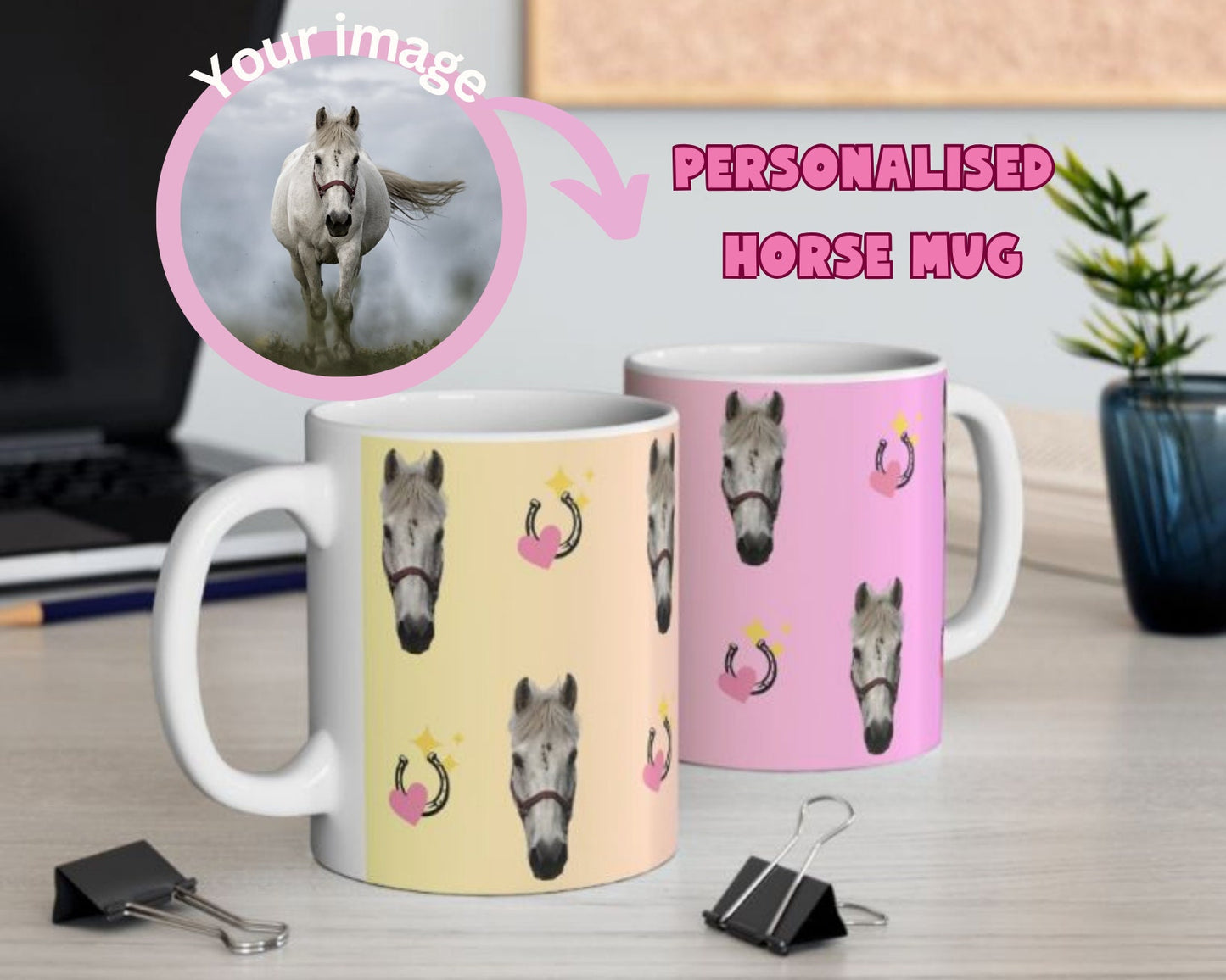 Personalised Patterned Horse Mug