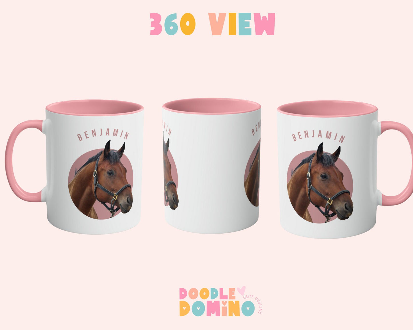 Personalised Colourful Horse Mug